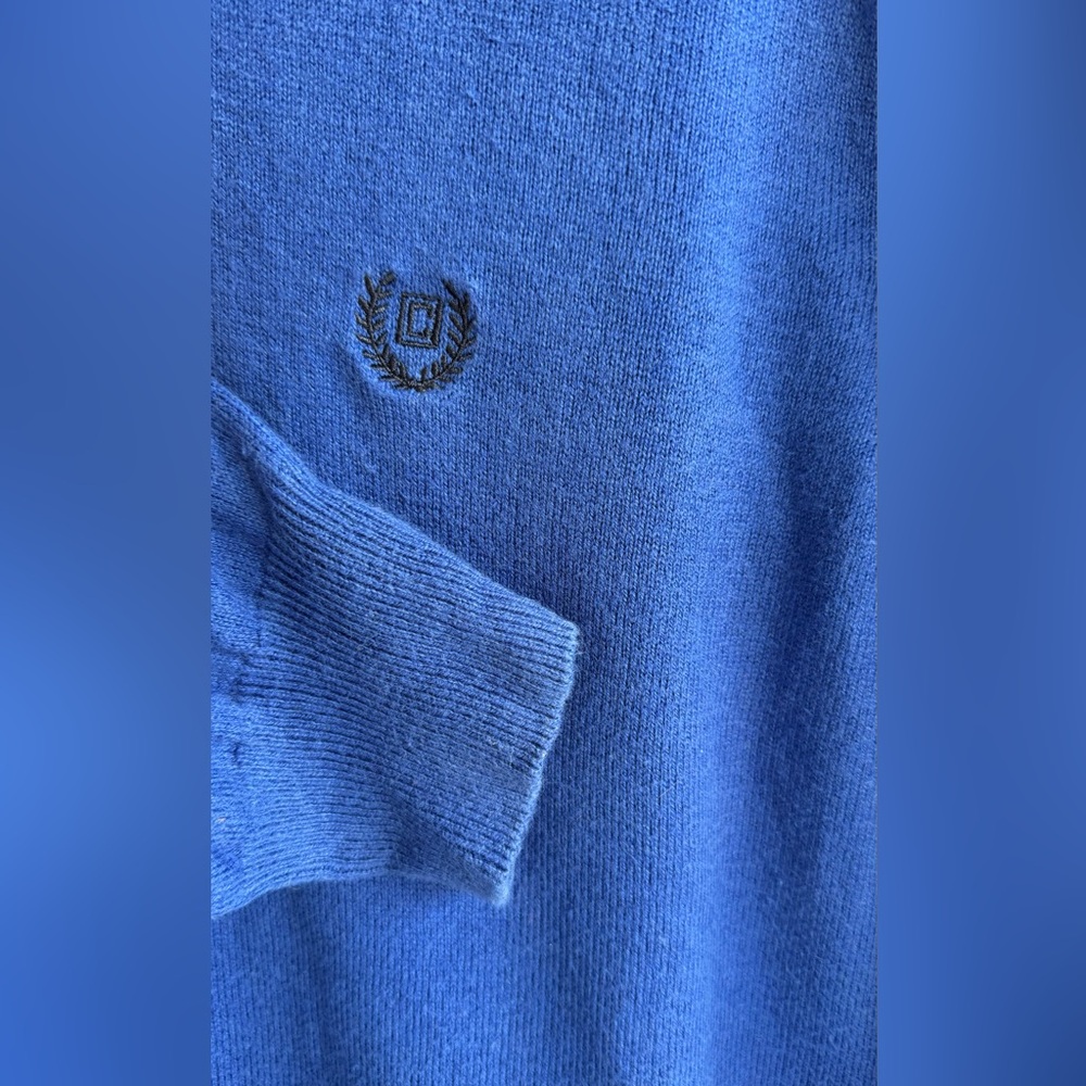 Chaps Men’s Blue Cotton Cashmere Sweater pullover V-neck preppy style Size L - Picture 4 of 4